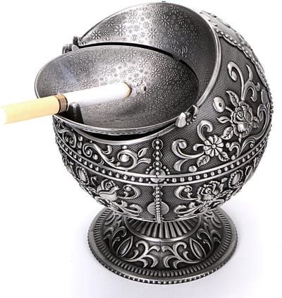 Retro Rookaccessoire voor Binnen en Buiten, Vintage Design voor Thuis en Kantoor, Zilverkleurig