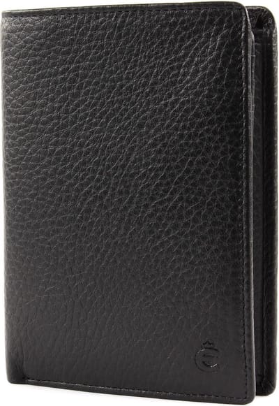 Esquire Leren Portemonnee Texas RFID Wallet Vertical Black Zwart