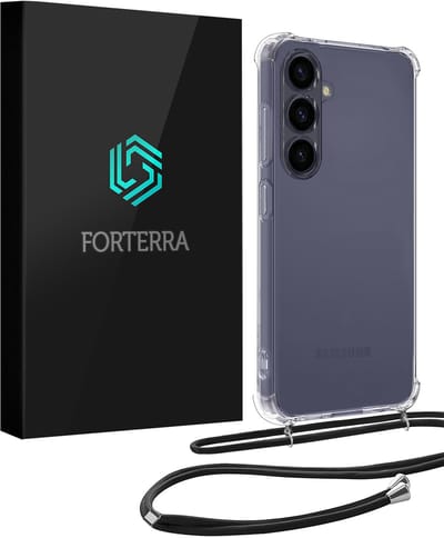 Hoesje Geschikt voor Samsung Galaxy A37 - Met Koord - Shock Proof - Siliconen Case - Telefoonkoord - Back Cover - Telefoon Hoes Shockproof - Telefoonketting - Transparant