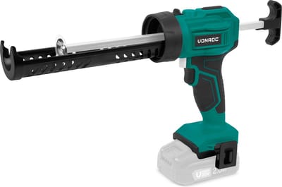 VONROC Accu Kitspuit 20V - duwkracht 1.18kN/120kg - anti-drip systeem - variabele snelheidsre-geling - geschikt voor alle gangbare kitpatronen - Zonder accu en snellader