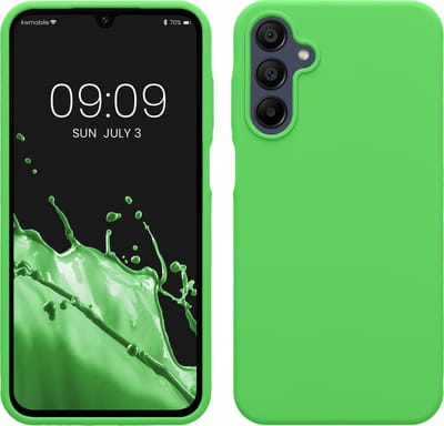 kwmobile telefoonhoesje geschikt voor Samsung Galaxy A15 5G - Hoesje met siliconen coating - Smartphone case in limoengroen