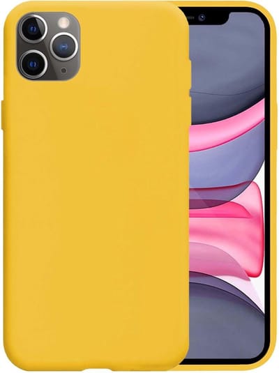 Hoesje - Geschikt voor Apple iPhone 11 Pro - Sterk & Shockproof - Hoes Cover - Siliconen Case - Telefoonhoesjes - Geel