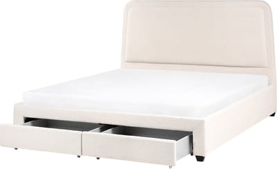 SARDENT - Tweepersoonsbed - Off-white - 180 x 200 cm - Bouclé