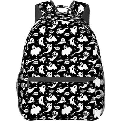 Schattige Spookprint Rugzakken voor Jongens/Meisjes Kinderen Beste Cadeaus 2D Platte Cartoon Laptop Tassen Tiener Schooltas Buiten Vrije Tijd