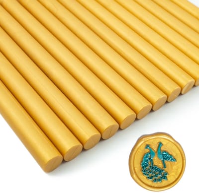 Wax Afstempels - Lijmpistool Wax Zegelstokjes - Ambachten Maken - Flexibele Kwaliteit - 15 stuks - Goud