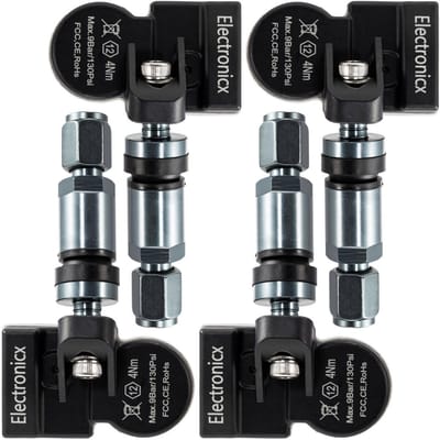 Bandenspanningssensoren - TPMS sensoren - Voertuig Veiligheid - Voorgeprogrammeerd - 433 Mhz - Donkergrijs