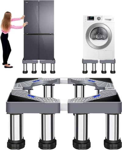 Basis voor Wasmachine met 8 Poten - Verstelbaar Platform voor Wasmachine en Droger - Voor Vaatwasser, Vriezer en Huishoudelijke Apparaten (Verstelbaar 18-21 cm)
