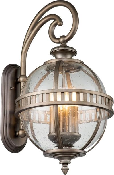 Kichler LED Wand Buitenlamp Halleron | 3X E14 Max 40W | IP44 | Dimbaar | Burnished Bronze