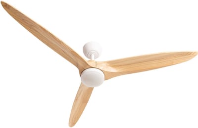 CREATE - Stille plafondventilator 100% hout 40W (Ø152cm) - Met licht LED - Met Afstandsbediening -6 snelheden - Programmeerbaar - WIND CENTURY