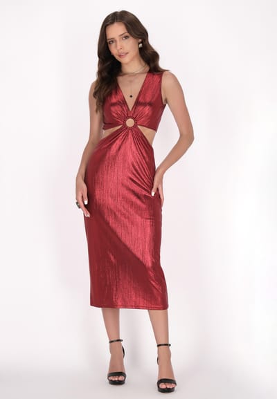 Faina Jurk Dames rood