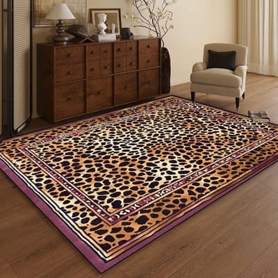 Europese Luipaard Hoge Kwaliteit Tapijt Woonkamer Huisdecoratie Ontspanning Bank Grote Vloerkleden Slaapkamer Nachtkastje Antislip Vloermat 80x120cm