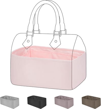 Famanu – Silk Bag Organiser Insert - Silky Smooth Handbag Organiser - Luxury Handbag & Tote Shaper (SP30 - Pink)