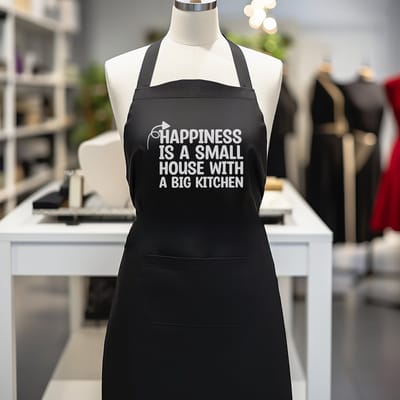 Verstelbaar kookschort, unisex, met 2 Zakken Vloeistof Druppel Waterbestendig Koken Keuken Restaurant Bar Schilderen BBQSchort, voor diverse doeleinden, Zwart Schorten Koksschort Unisex Schorten voor V/M , happiness is small house with big kitchen