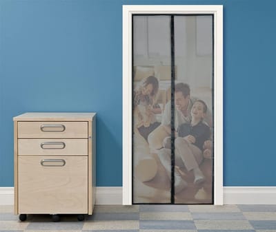 Magnetisch Vliegengordijn Zwart 140x210 cm - Stevig Horgaas met Klittenband - Bescherming tegen Insecten