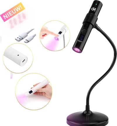 Nageldrogerlamp - 9W LED (Krachtig) - Touch Sensor Lamp- Zwart - Draadloze lamp-Oplaadbare lamp-Geschikt voor Cat Eye-Gelnagels - Polygel - Buildergel - Nageldroger - Top Coat Nageldroger - Acrylnagels -UV/LED Lamp - Tafel Nageldroger - Nagellamp
