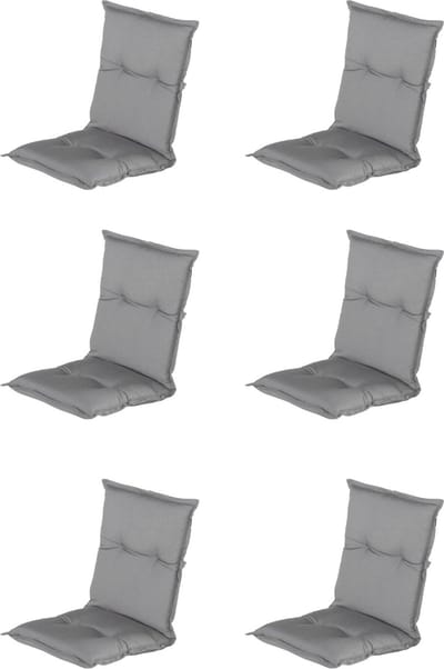 Hartman - Tuinkussen - Lage Rug - Grey - 100x50cm - Standenstoel - 6st