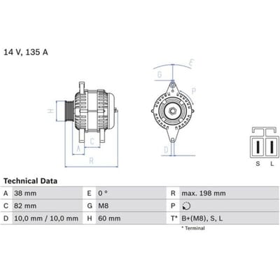 Driefasige generator BOSCH 0 986 082 190
