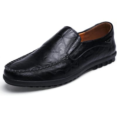 Heren Koeienhuid Italiaans Echt Leer Loafers Casual Grote Maat Heren Kledingschoenen Natuurlijk Leer Herenschoenen Formele Schoenen 47 black