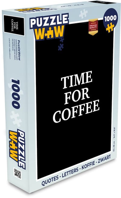 Puzzel Quotes - Letters - Koffie - Zwart - Legpuzzel - Puzzel 1000 stukjes volwassenen