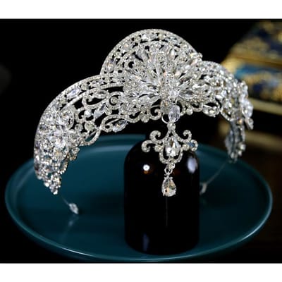 Nieuwe Europese Stijl Bruids Bruiloft Kroon Tiara Kristallen Kroon Tiara Haaraccessoires Belangrijkste Bruiloftsaccessoires gray