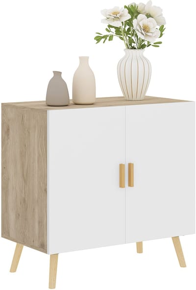HOMCOM Dressoir - Spaanplaat - 76x41,2x74cm - Natuurlijk hout