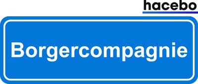 Hacebo - Plaatsnaam Sticker - 29x10 CM - Borgercompagnie sticker - Verkeersborden sticker - grappige cadeaus - Borgercompagnie