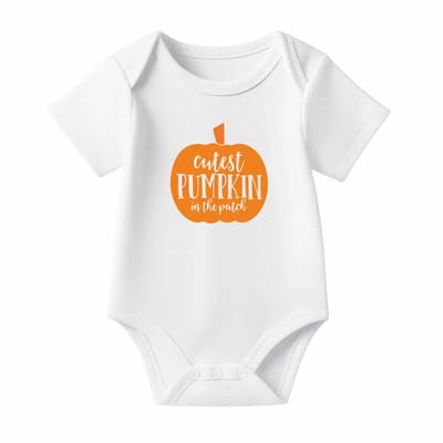 Romper Cutest Pumpkin - wit - korte mouw