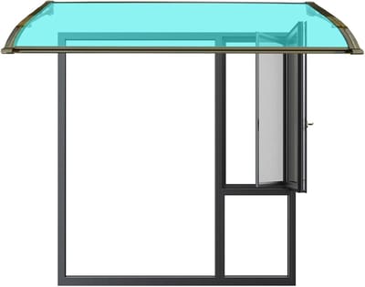 Entree Luifel - Regenkap Deur - Huis Beschermen - Gebogen Polycarbonaat - 40x60cm - Groen