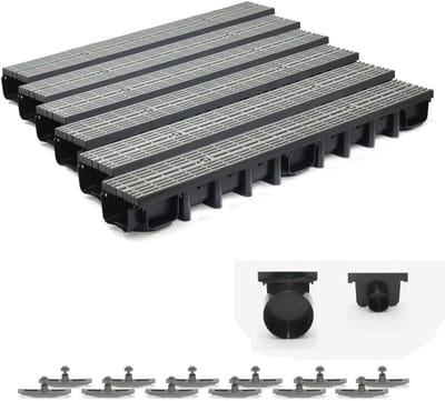 Drainagegoot 6 Meter met Rooster - Grindgoot voor Oprit, Tuin en Garage - A15 Belasting - 98mm Hoog