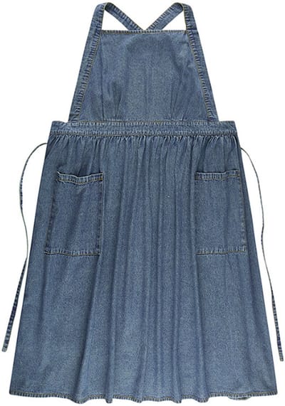 House of Husk Denim Keukenschort - Dames Kook Schort - Apron - Crossback - Donker Denim Blauw