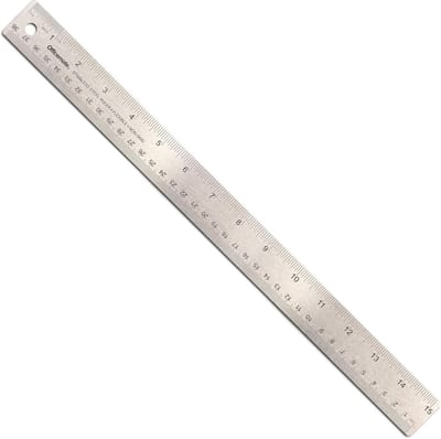 Roestvrijstalen metalen liniaal 15 inch met metrische en inch metingen