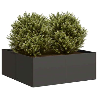 vidaXL - Plantenbak - 80x80x30 - cm - staal - zwart