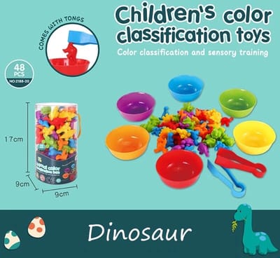 KimDo - Montessori Sorteer Speelgoed - Dino's - Sensory - Motoriek - Cognitief - Kleurrijk - Educatief Speelgoed - Sorteren - Ontwikkeling - montessori