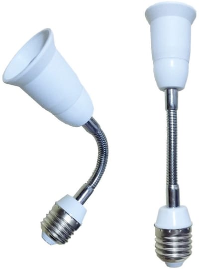 Flexibele E27/E26 LED Lampvoet met Gooseneck - 19 cm Verlenging Adapter voor Thuisgebruik - Set van 2