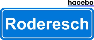 Hacebo - Plaatsnaam Sticker - 29x10 CM - Roderesch sticker - Verkeersborden sticker - grappige cadeaus - Roderesch