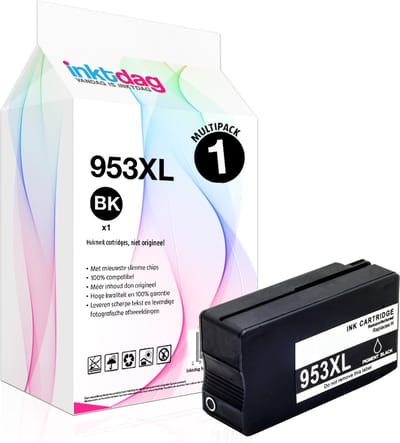 Inktdag inktcartridges voor HP 953xl zwart, Hoge Capaciteit (1stuk)