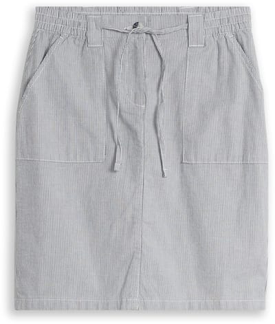 Tom Tailor - Chino-rok met trekkoord - Maat 38 - delicate navy white stripe