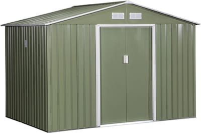 Fietsberging - Fietsenhok - Stalling - Tuinschuur - Huis - Overdekt - Lichtgroen - Scooter - Fiets