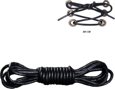 Ronde schoenveters Zwart -Gewaxt- Youhomy Shoelaces- veter 80 CM- Geschikt voor leder schoenen