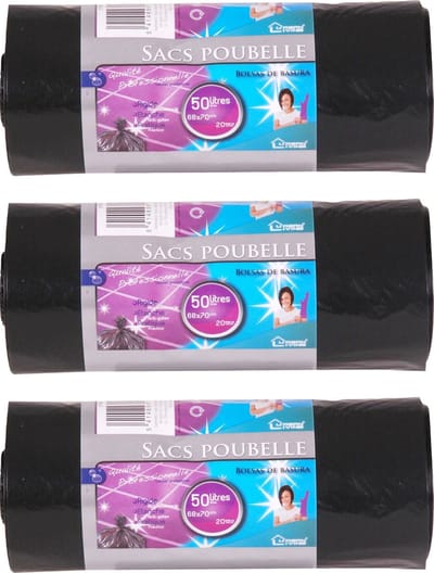 Afvalzakken/vuilniszakken - 60x stuks - 50 liter - zwart - B68 x H70 cm - Prullenbak/pedaalemmer