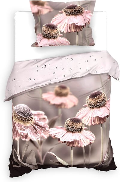 Heckettlane Zalia Dekbedovertrek - Eenpersoons - Katoensatijn - 140x200-220cm - Grijs