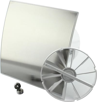 Badkamer Ventilator - Muurventilator Turbo - Luchtcirculatie Kamer - Met Terugslagklep - Ø 100 mm - Edelstaal