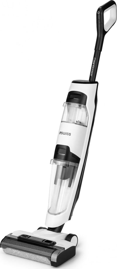 4Swiss Smart stofzuiger VC024, snoerloze stofzuiger met dweilfunctie, nat- en droogzuiger met dubbele tank, zelfreinigende functie, LED-display