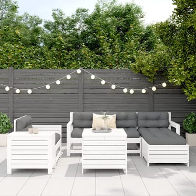 vidaXL - 7-delige - Loungeset - massief - grenenhout - wit