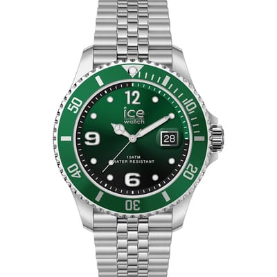 Ice Watch ICE steel - Green silver 025909 Horloge - Staal - Zilverkleurig - Ø 41 mm