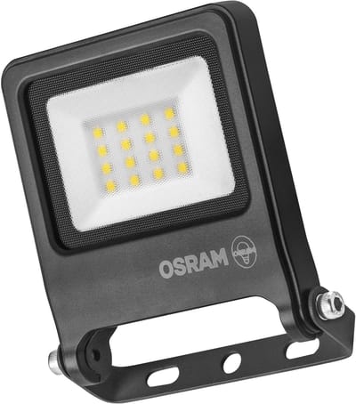 OSRAM ENDURA FLOOD PC 10W LED-schijnwerper, 3000K warmwit, 1000 lumen, IP65 schijnwerper weerbestendig, 110° hoek, donkergrijs