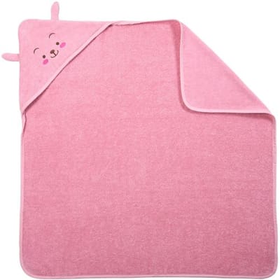 LUPILU Baby handdoek 85 x 85 cm, met capuchon (Lichtroze)