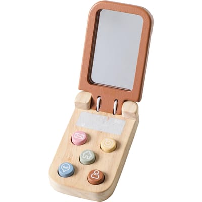 Montessori Baby Speelgoed Cartoon Flip Mobiele Telefoon Met Spiegel Kinderen Vingers Drukken En De Zintuigen Voelen Het Speelgoed Mobiele Sleutel Leren white