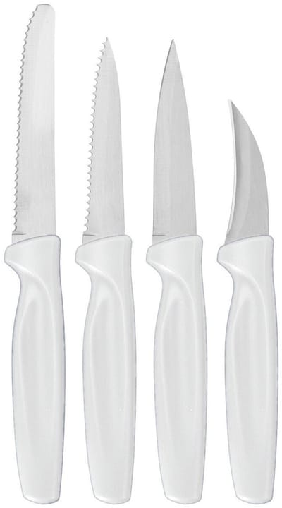 Excellent Houseware keuken messen set - wit - 4 delig - rvs en kunststof - keukengerei