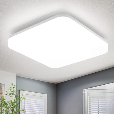 NETTLIFE Plafondlamp LED - 22 cm - vierkant - Koel wit Licht 5000 K - Plafondlamp plat - IP54 Badkamerlamp - Keukenlamp 18 W - voor Woonkamer | Slaapkamer | Gang - Wit